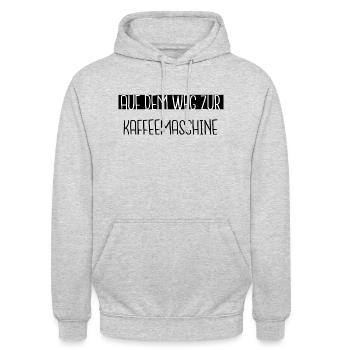 cafe abhängigkeit latte müdigkeit but first coffee - Unisex Hoodie - Hellgrau meliert - Vorne - Alina (178cm) & Michal (187cm)