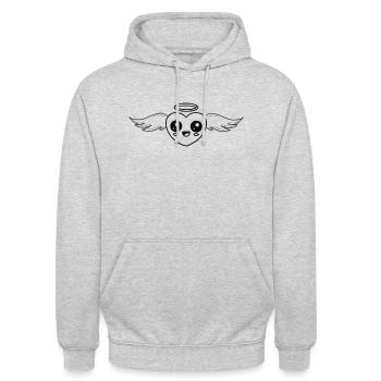Heart Angel wings - Unisex Hoodie - light heather grey - Front - Alina (178cm) & Michal (187cm)