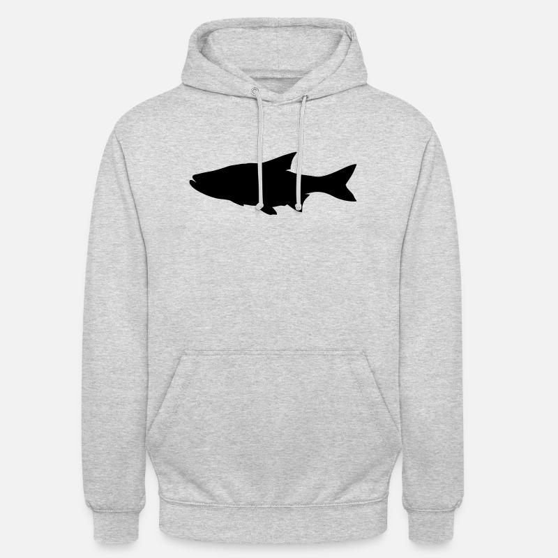 Silhouette de poisson asp - Sweat-shirt à capuche unisexe - gris clair chiné