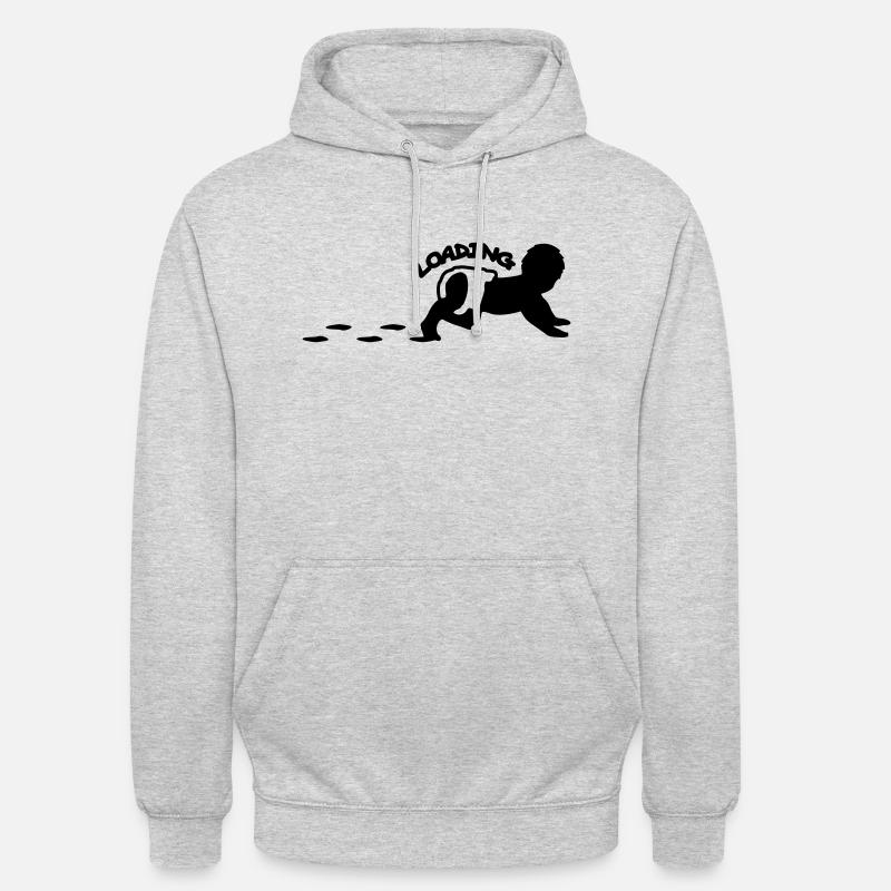 Baby Is Loading Logo Design - Sweat-shirt à capuche unisexe - gris clair chiné