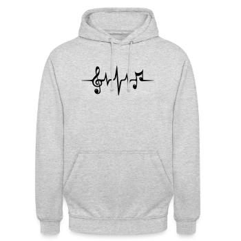 Musique classique House Dance Electro Dub clé note - Sweat-shirt à capuche unisexe - gris clair chiné - Devant - Alina (178cm) & Michal (187cm)