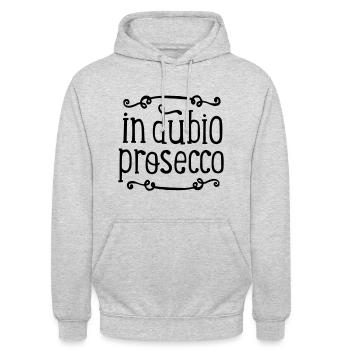 dans la loi dubio Prosecco sur les cadeaux - Sweat-shirt à capuche unisexe - gris clair chiné - Devant - Alina (178cm) & Michal (187cm)