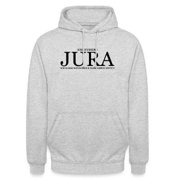 ich studiere Jura - Student Erstsemester Geschenk - Unisex Hoodie - Hellgrau meliert - Vorne - Alina (178cm) & Michal (187cm)