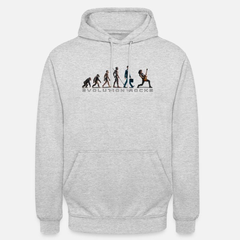 Evolution Guitar Player - Unisex Hoodie - Hellgrau meliert