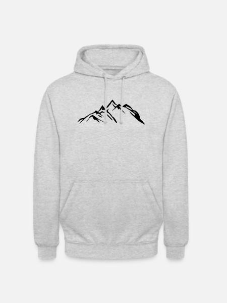 mountains symbol - Unisex Hoodie - Hellgrau meliert