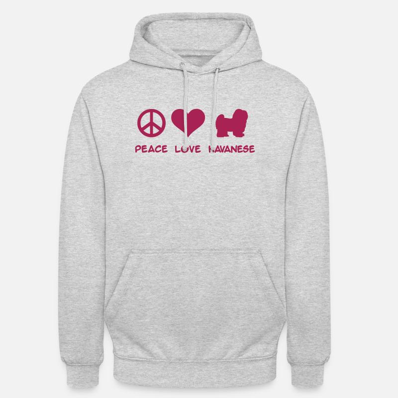 Havanese - Sweat-shirt à capuche unisexe - gris clair chiné