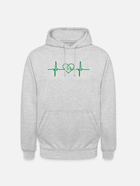 Sustainable heartbeat environment - Unisex Hoodie - light heather grey