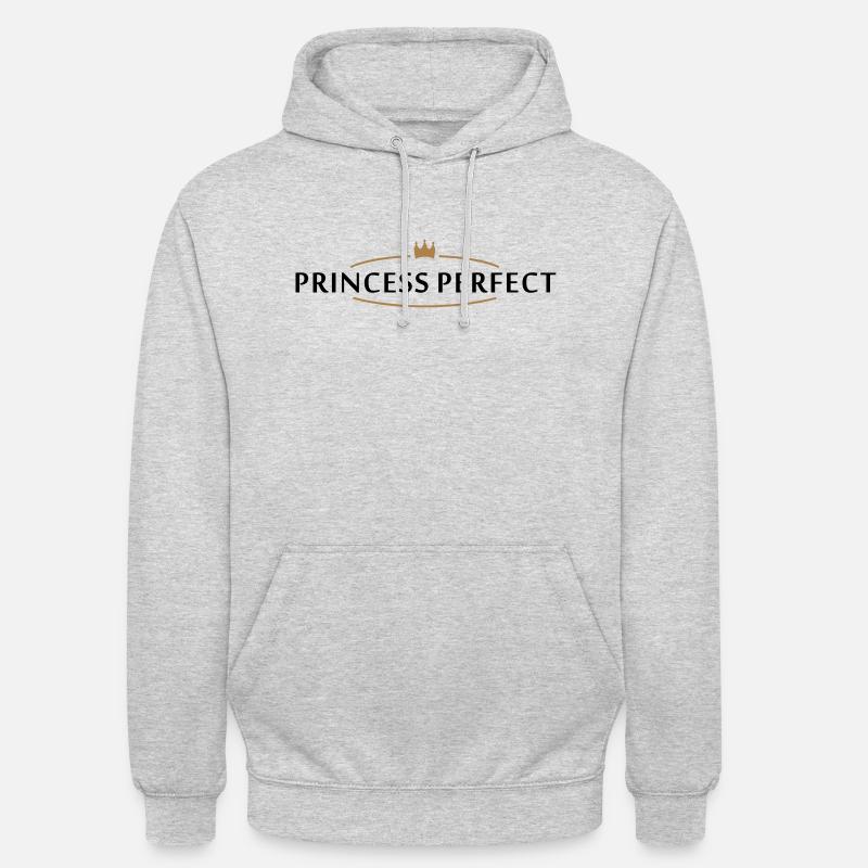 princesse parfaite (2c) - Sweat-shirt à capuche unisexe - gris clair chiné