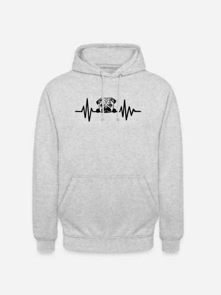 Pug - Unisex Hoodie - light heather grey