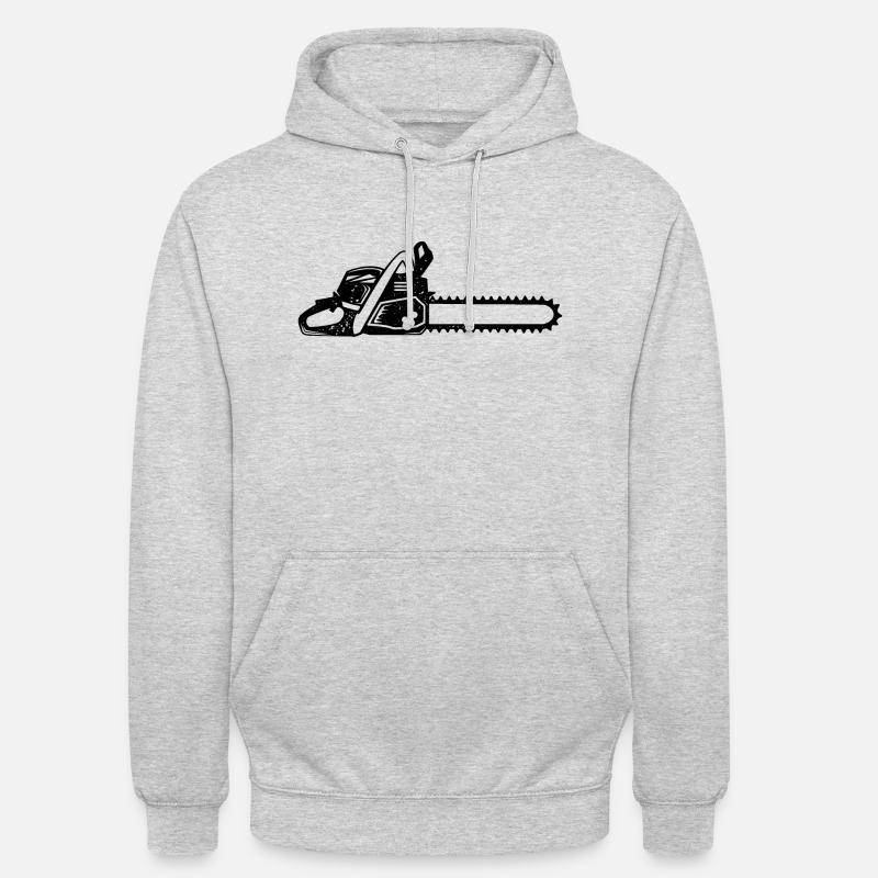 Tronçonneuse Tronçonneuse Ouvrier forestier Scie - Sweat-shirt à capuche unisexe - gris clair chiné