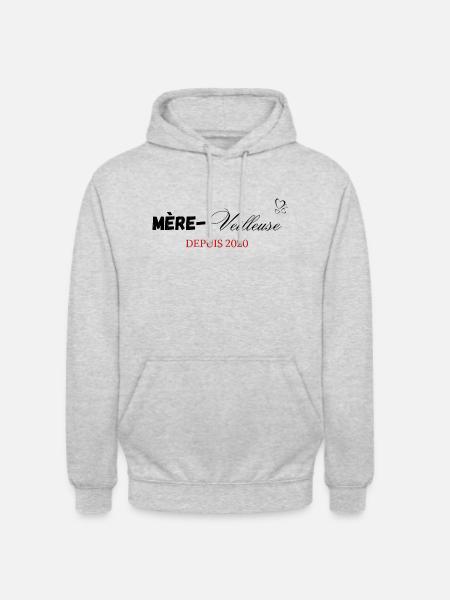Mère veilleuse depuis 2020 - Sweat-shirt à capuche unisexe - gris clair chiné
