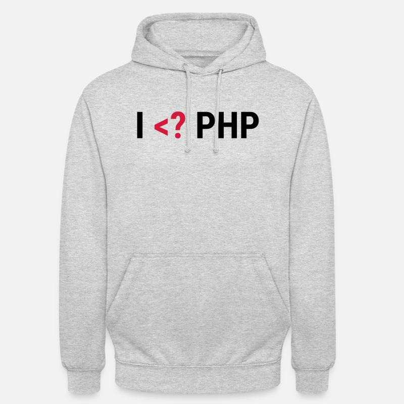I love PHP - Unisex Hoodie - Hellgrau meliert