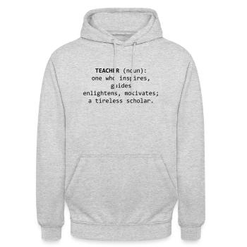 Teacher Lehrer! unermüdlicher Gelehrter Schule! - Unisex Hoodie - Hellgrau meliert - Vorne - Alina (178cm) & Michal (187cm)