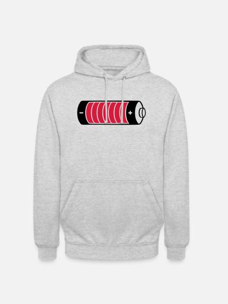 Charging bar battery clipart - Unisex Hoodie - light heather grey