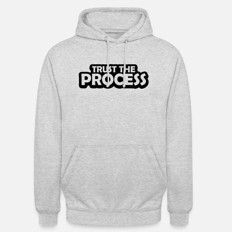 faire confiance au processus Devis - Sweat-shirt à capuche unisexe - gris clair chiné