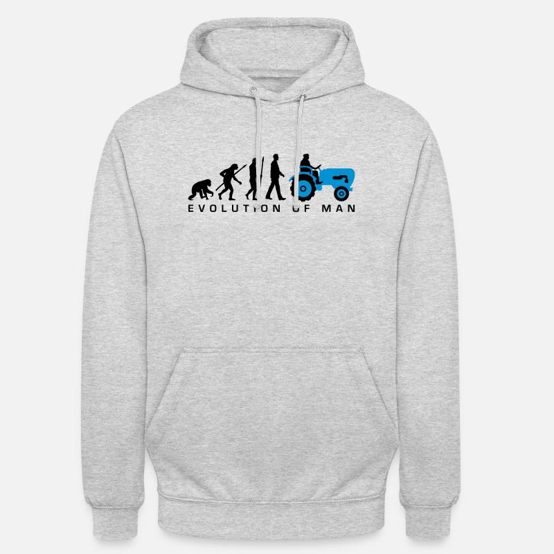 evolution_bauer_mit_traktor_032013_a_2c - Sweat-shirt à capuche unisexe - gris clair chiné