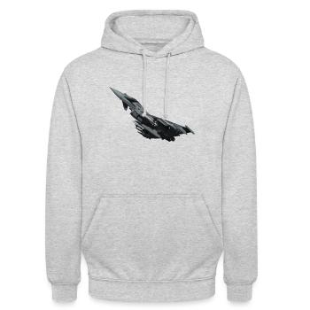 Avion de chasse avion de chasse avion de chasse militaire - Sweat-shirt à capuche unisexe - gris clair chiné - Devant - Alina (178cm) & Michal (187cm)