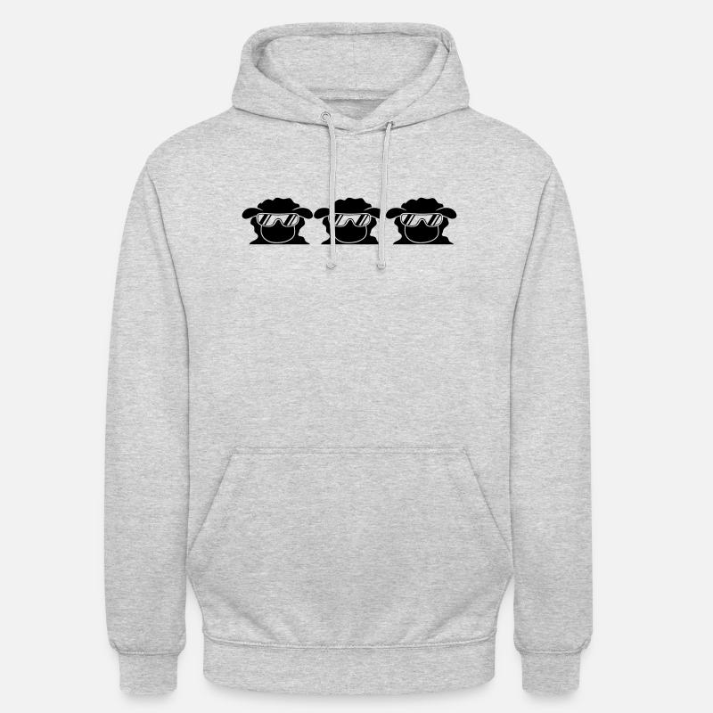 Cool Sheeps - Sweat-shirt à capuche unisexe - gris clair chiné