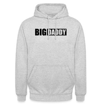 Logo Vatertag Big Daddy Vater Held Papa - Unisex Hoodie - Hellgrau meliert - Vorne - Alina (178cm) & Michal (187cm)