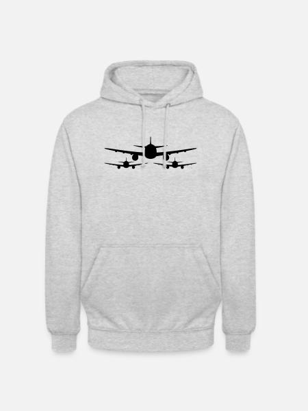 3 aviator team crew squadrons front front airplane - Unisex Hoodie - light heather grey