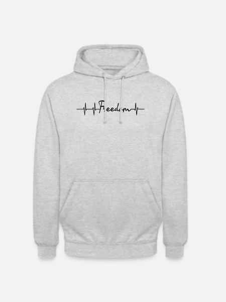 Freedom Herzfrequenz - Unisex Hoodie - Hellgrau meliert
