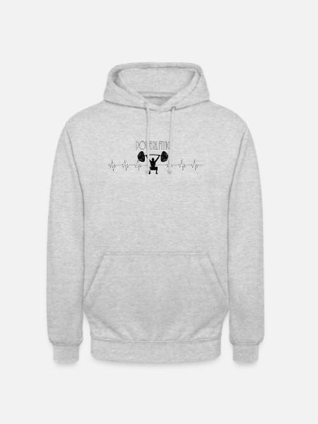 Heartbeat for powerlifting - Unisex Hoodie - light heather grey