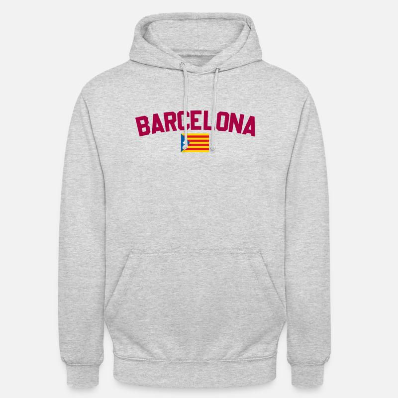 Barcelone - Sweat-shirt à capuche unisexe - gris clair chiné