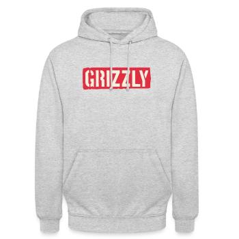 Grizzly Bear Slogan - Sweat-shirt à capuche unisexe - gris clair chiné - Devant - Alina (178cm) & Michal (187cm)
