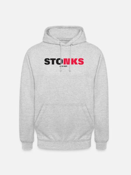 STONKS - Unisex Hoodie - Hellgrau meliert