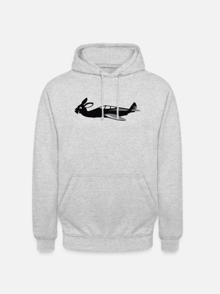 Bunny Air lentävä pupu levisi VECTORGRAPHIC - Unisex-huppari - meleerattu vaaleanharmaa