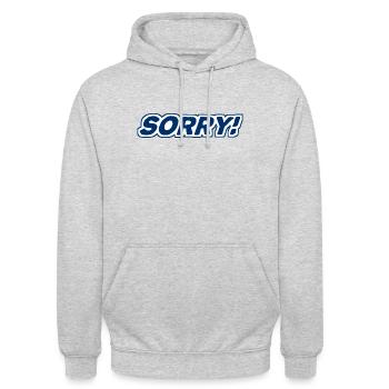 Sorry - sorry - apologize - Unisex Hoodie - light heather grey - Front - Alina (178cm) & Michal (187cm)