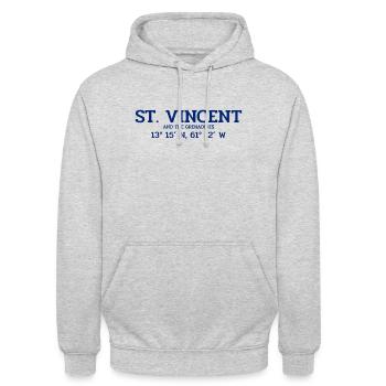 Saint Vincent Coordinates Koordinaten West Indies - Unisex Hoodie - light heather grey - Front - Alina (178cm) & Michal (187cm)
