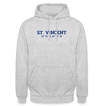 Saint Vincent Coordinates Koordinaten West Indies - Unisex Hoodie - light heather grey - Front - Alina (178cm) & Michal (187cm)