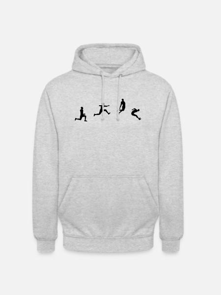 long jump silhouette drawing - Unisex Hoodie - light heather grey