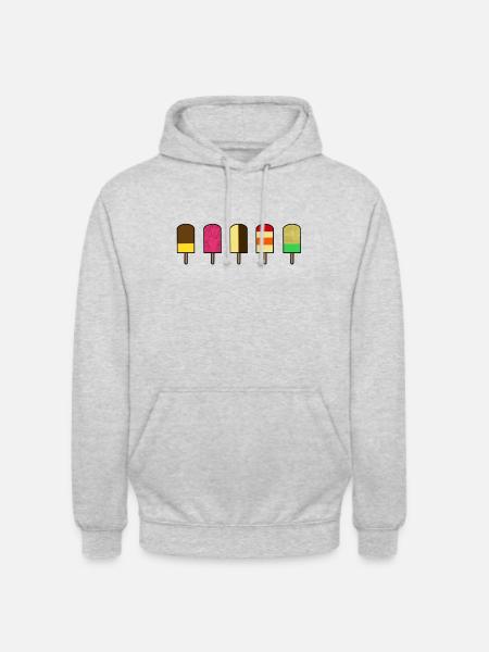 Eis, Eiscreme, Glace - Unisex Hoodie - Hellgrau meliert