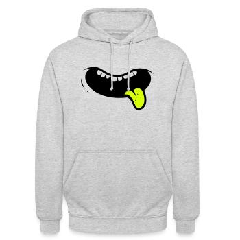 Mund - Unisex Hoodie - Hellgrau meliert - Vorne - Alina (178cm) & Michal (187cm)