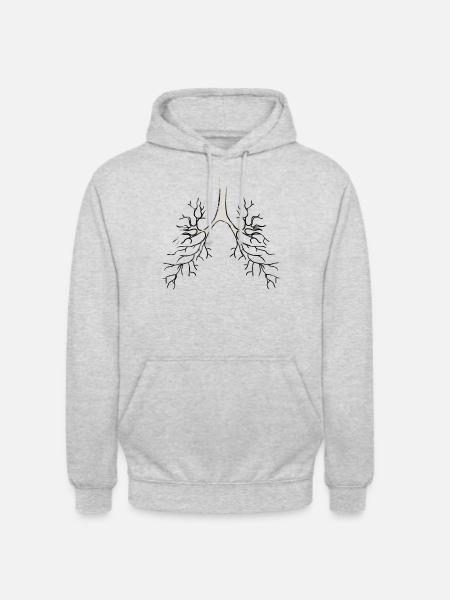 Bronchien Anatomie - Unisex Hoodie - Hellgrau meliert