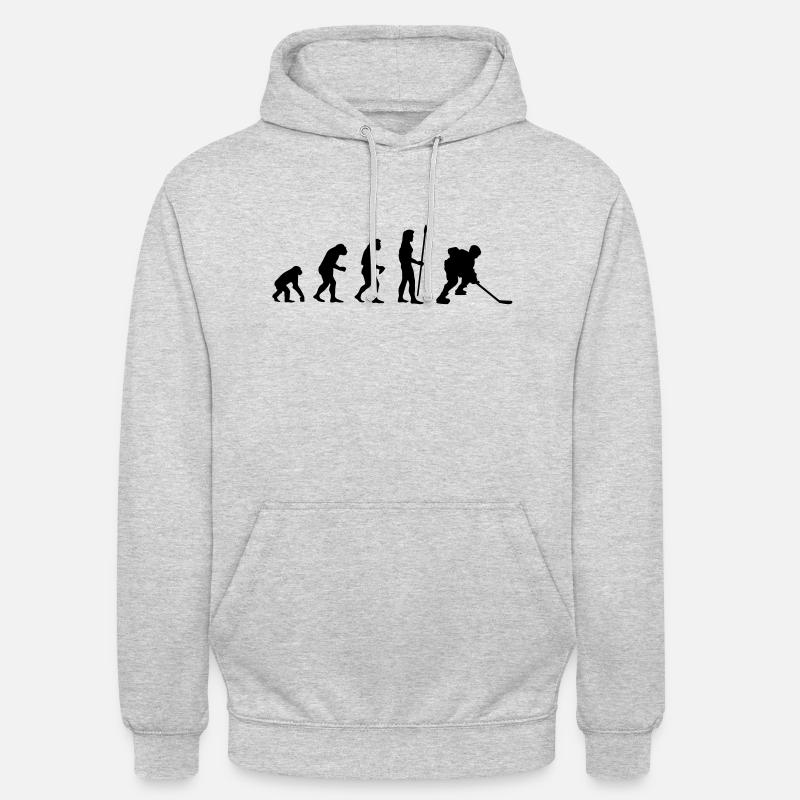 evolution_icehockey1 - Sweat-shirt à capuche unisexe - gris clair chiné