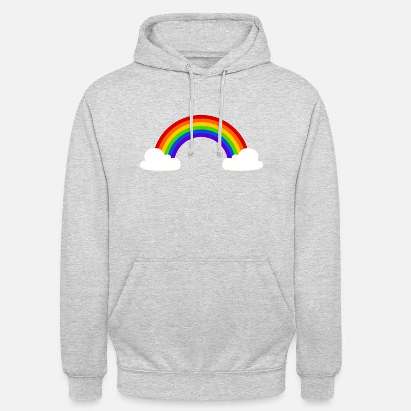 Rainbow with clouds - Unisex Hoodie - light heather grey