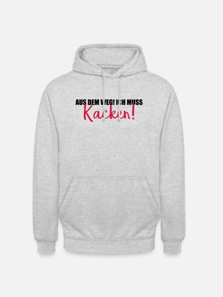 aus dem weg kacken - Unisex Hoodie - Hellgrau meliert