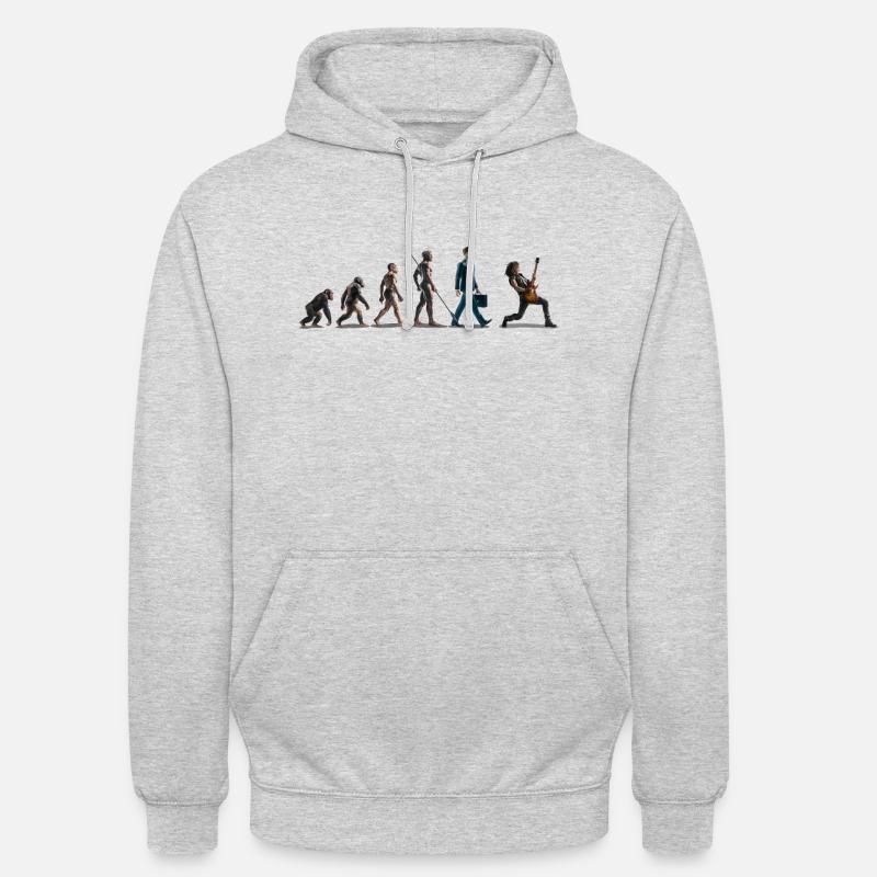 Evolution Guitar Player - Unisex Hoodie - light heather grey