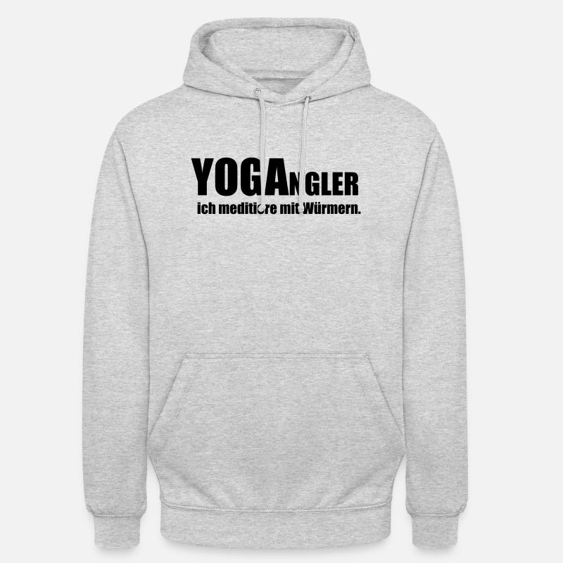 Yogangler - Sweat-shirt à capuche unisexe - gris clair chiné