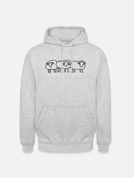 Schafe Schafherde - Unisex Hoodie - Hellgrau meliert