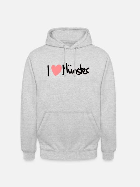 I love Muenster - Unisex Hoodie - Hellgrau meliert