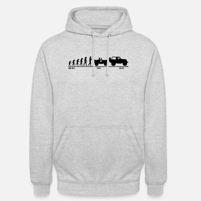 jeep evolution - Unisex Hoodie - Hellgrau meliert