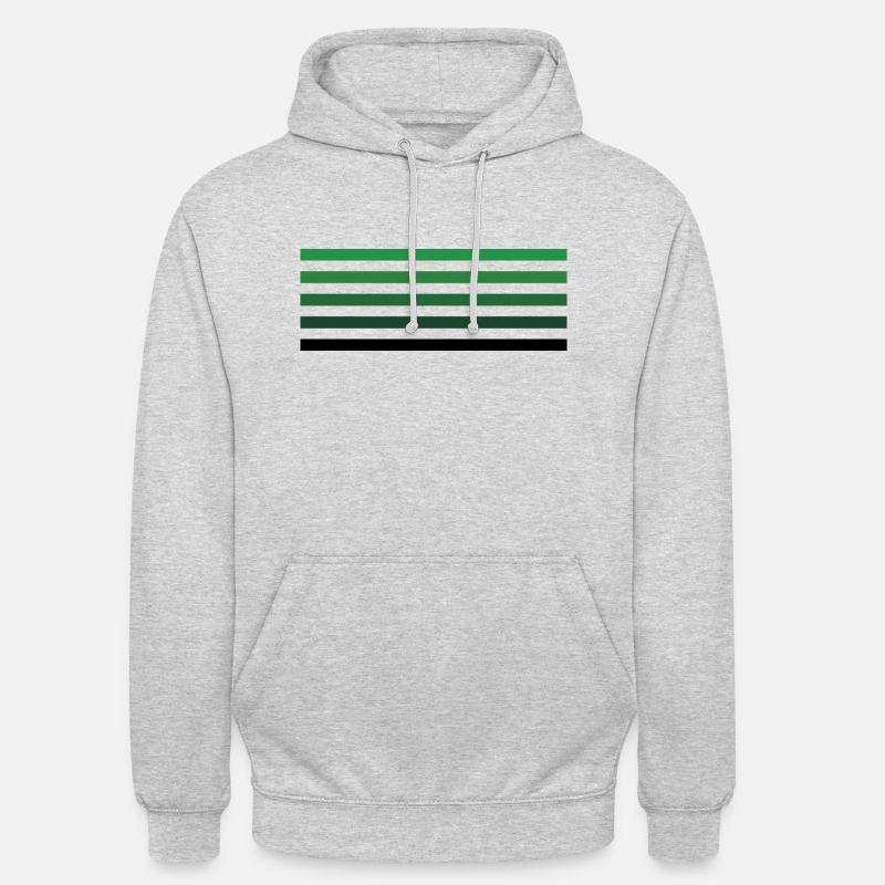 Rayé vert - Sweat-shirt à capuche unisexe - gris clair chiné