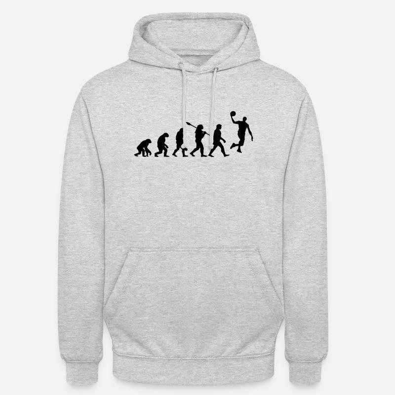 Évolution Du Basket-ball Cadeau - Sweat-shirt à capuche unisexe - gris clair chiné