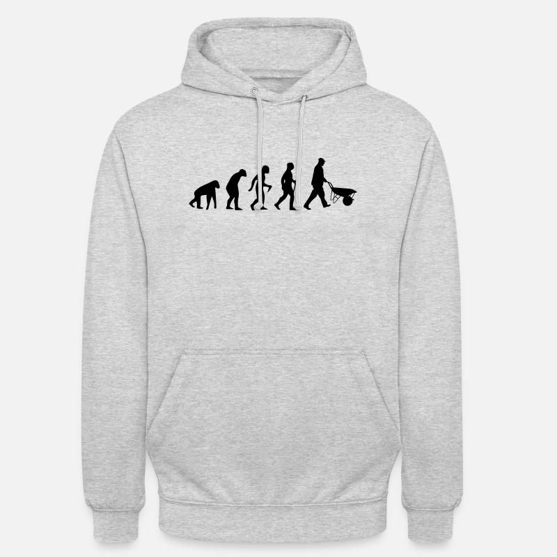 HANDWERKER EVOLUTION (BAUSTELLEN SHIRT) - Unisex Hoodie - Hellgrau meliert