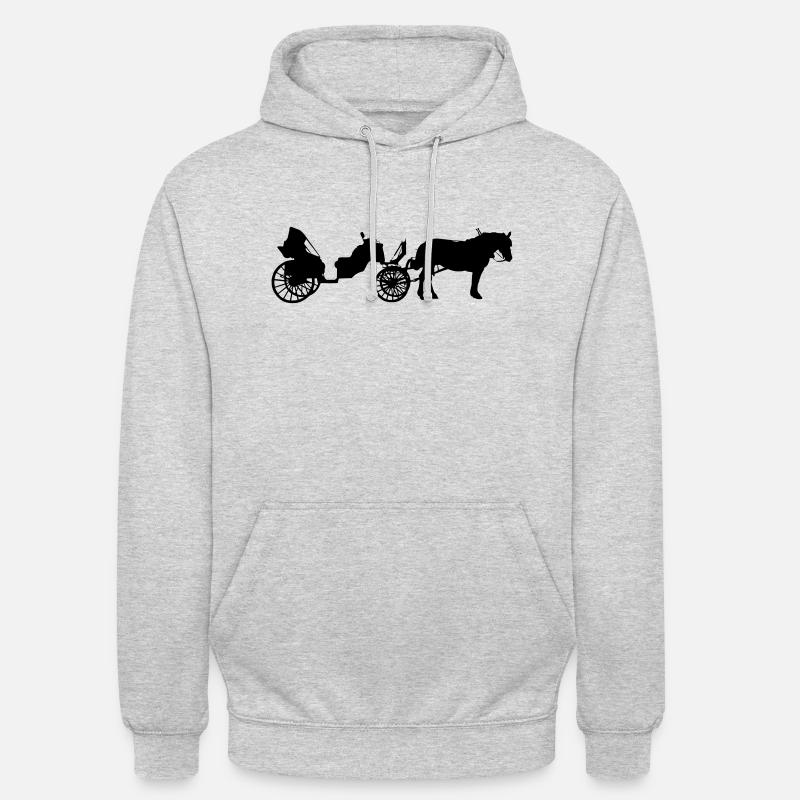 Kutsche mit Pferd - Unisex Hoodie - Hellgrau meliert