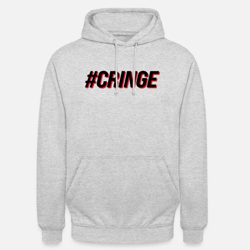 #Cringe Spruch - Unisex Hoodie - Hellgrau meliert